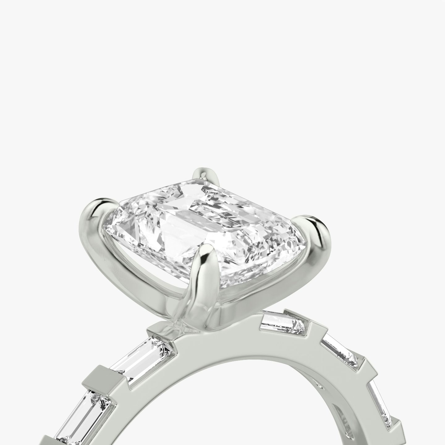 The Baguette Bar | Radiant | Platinum | Band: Pavé | Diamond orientation: vertical | Carat weight: See full inventory