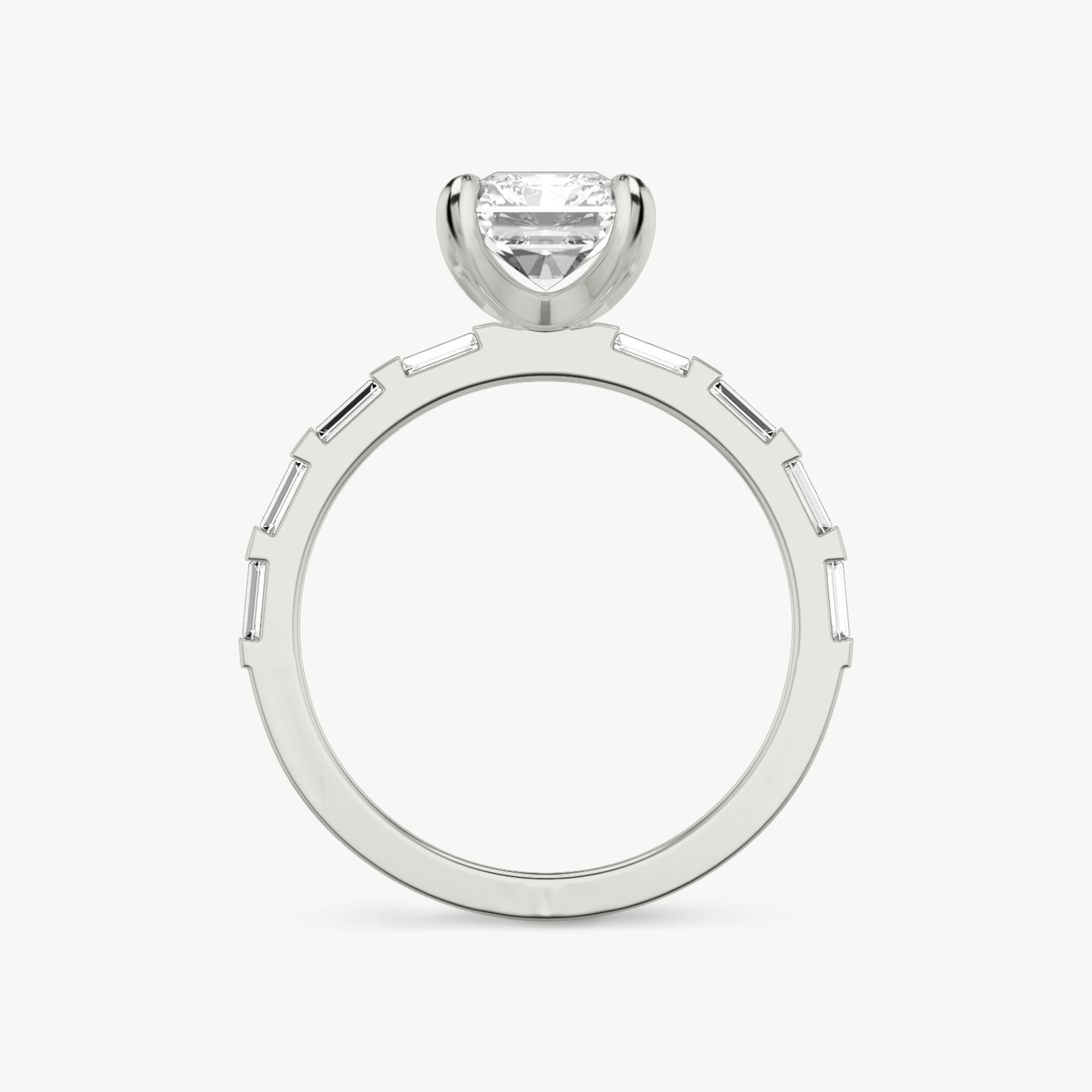 Anillo de compromiso Baguette Bar | Radiante | 18k | Oro blanco de 18 quilates | Orientación de diamante: vertical | Peso en quilates: Ver stock total