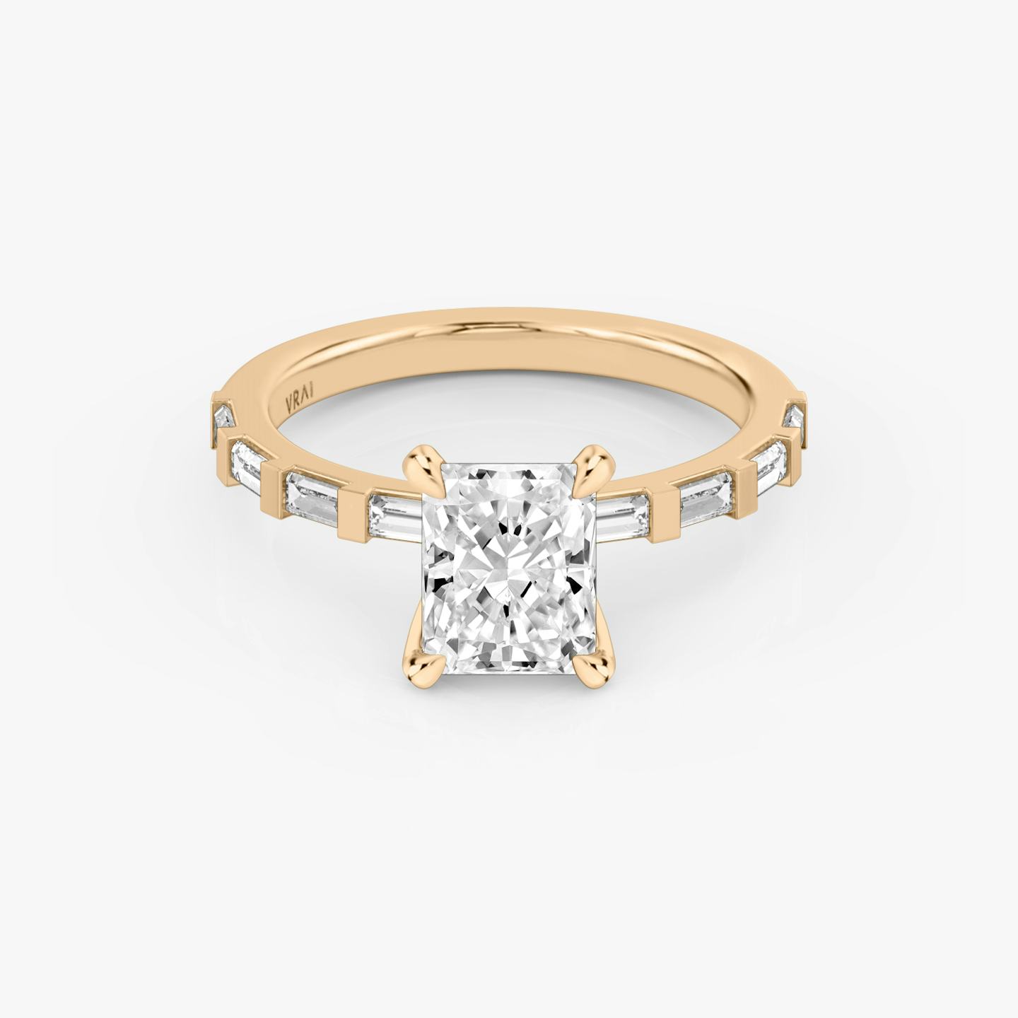 The Baguette Bar | Radiant | 14k | 14k Rose Gold | Diamond orientation: vertical | Carat weight: See full inventory