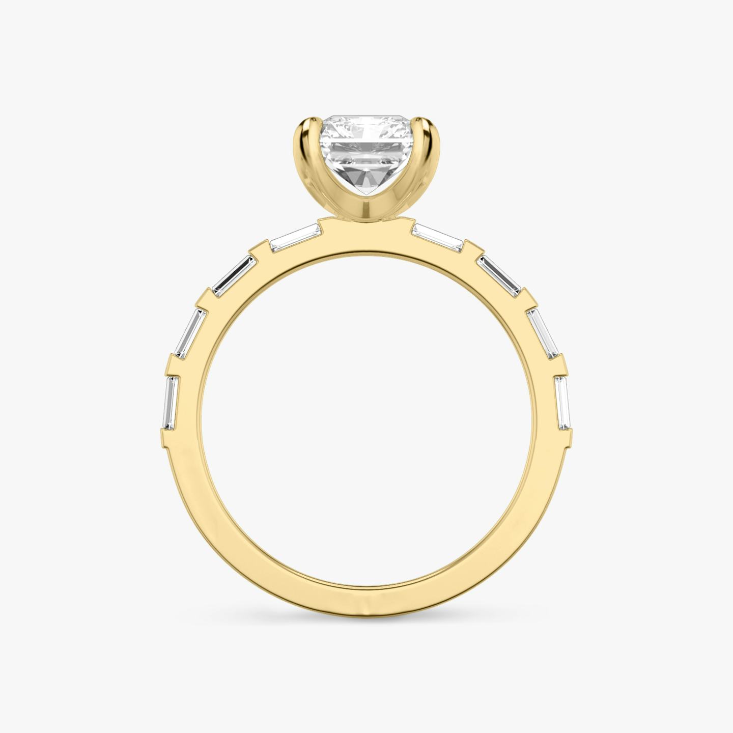 Anillo de compromiso Baguette Bar | Radiante | 18k | Oro amarillo de 18 quilates | Orientación de diamante: vertical | Peso en quilates: Ver stock total