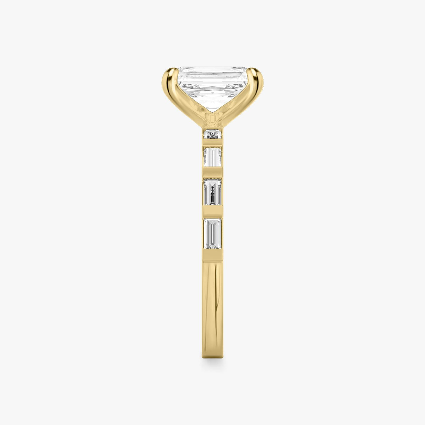 Anillo de compromiso Baguette Bar | Radiante | 18k | Oro amarillo de 18 quilates | Orientación de diamante: vertical | Peso en quilates: Ver stock total