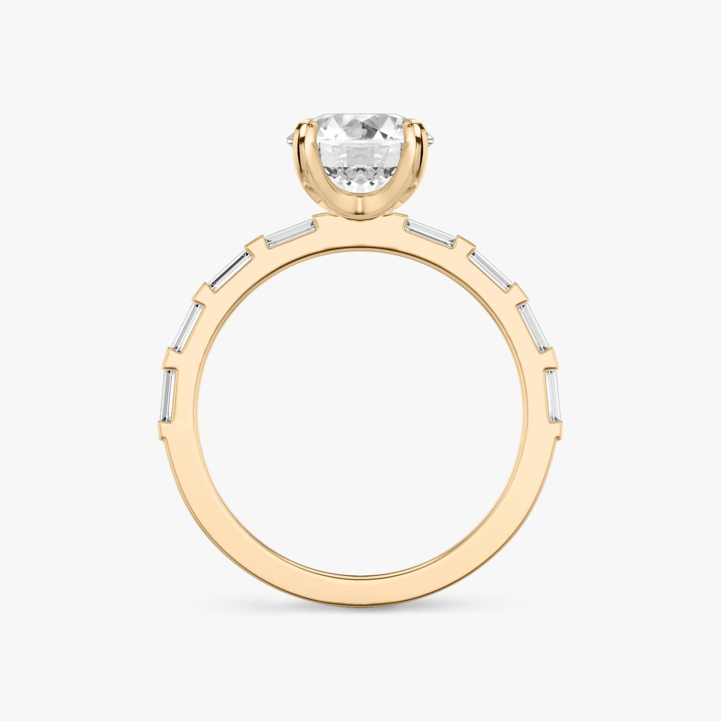 Anillo de compromiso Baguette Bar | Brillante | 14k | Oro rosa de 14 quilates | Peso en quilates: 1 | Orientación de diamante: vertical
