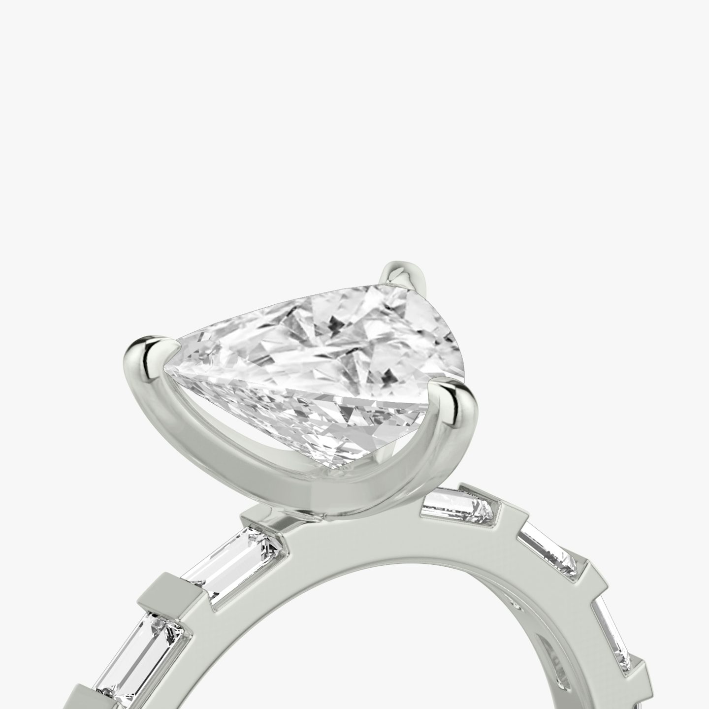 The Baguette Bar | Trillion | 18k | 18k White Gold | Band: Pavé | Diamond orientation: vertical | Carat weight: See full inventory