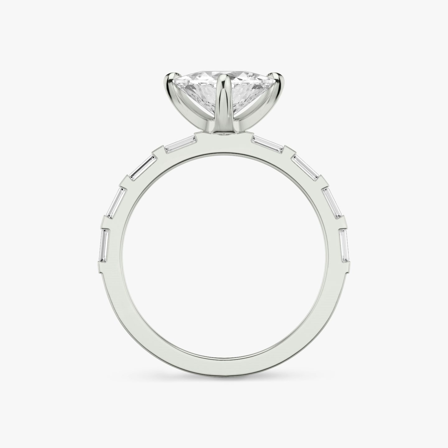Bague de fiançailles Baguette Bar | Trillion | 18k | Or blanc 18 carats | Orientation du diamant: vertical | Poids en carats: Voir le stock total