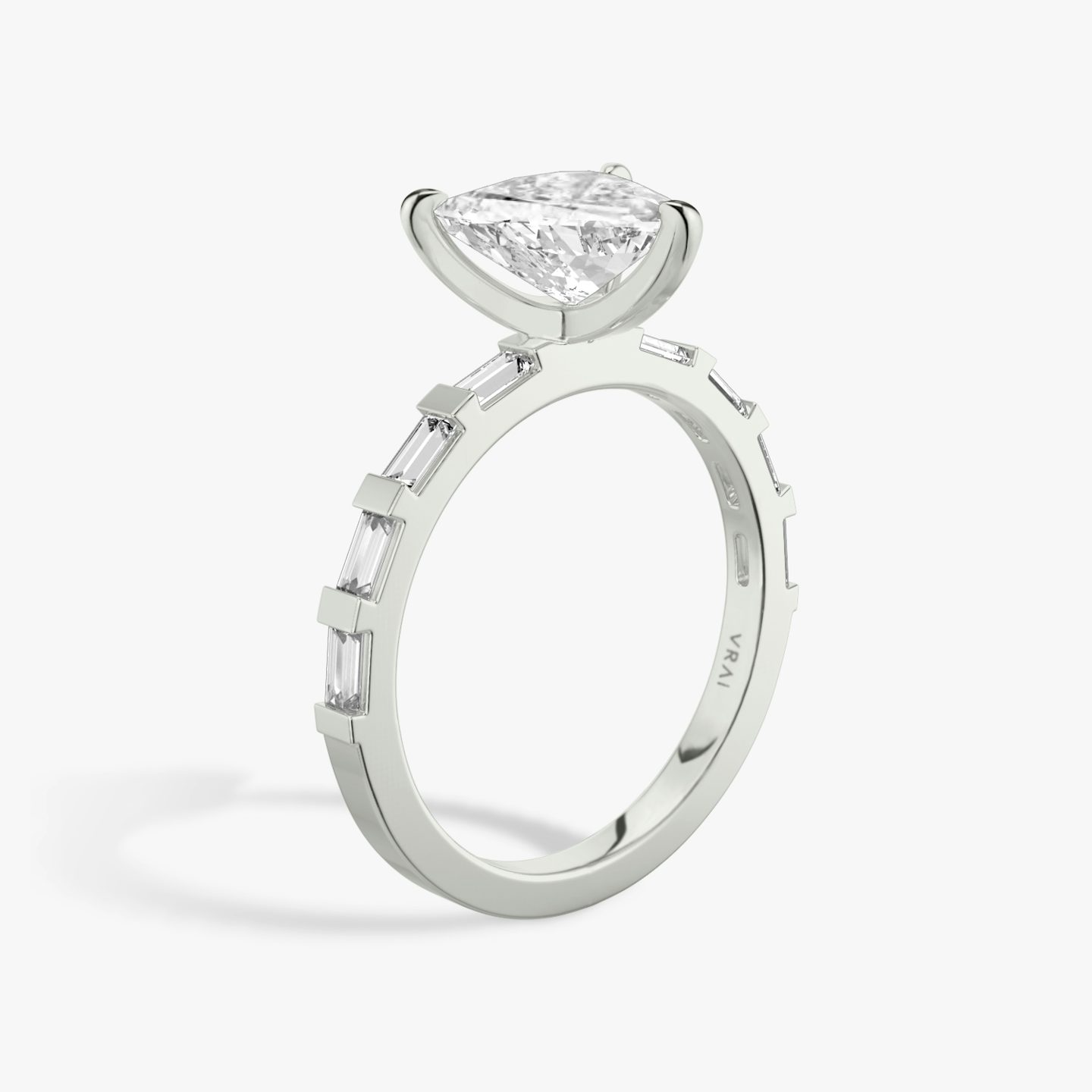 The Baguette Bar | Trillion | 18k | 18k White Gold | Band: Pavé | Diamond orientation: vertical | Carat weight: See full inventory