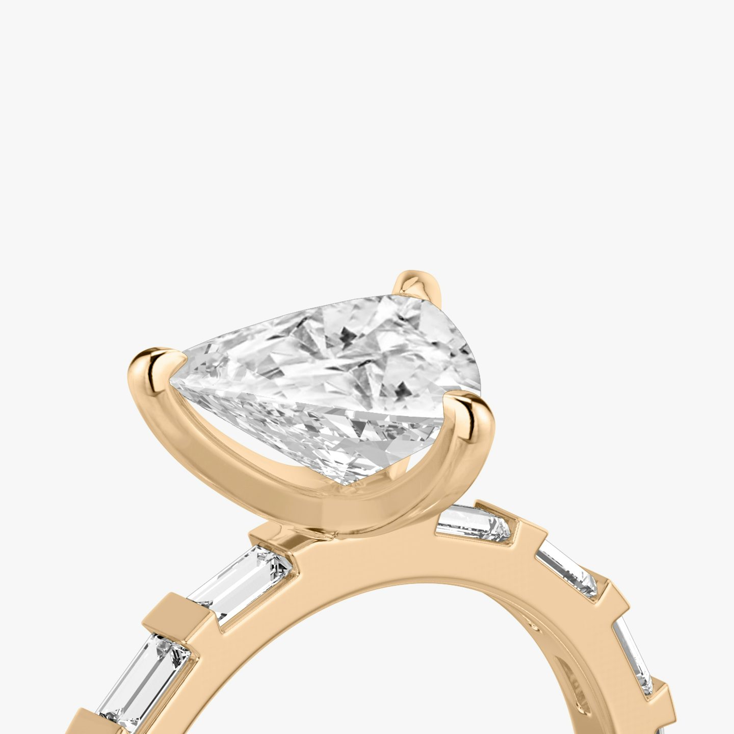 The Baguette Bar | Trillion | 14k | 14k Rose Gold | Band: Pavé | Diamond orientation: vertical | Carat weight: See full inventory