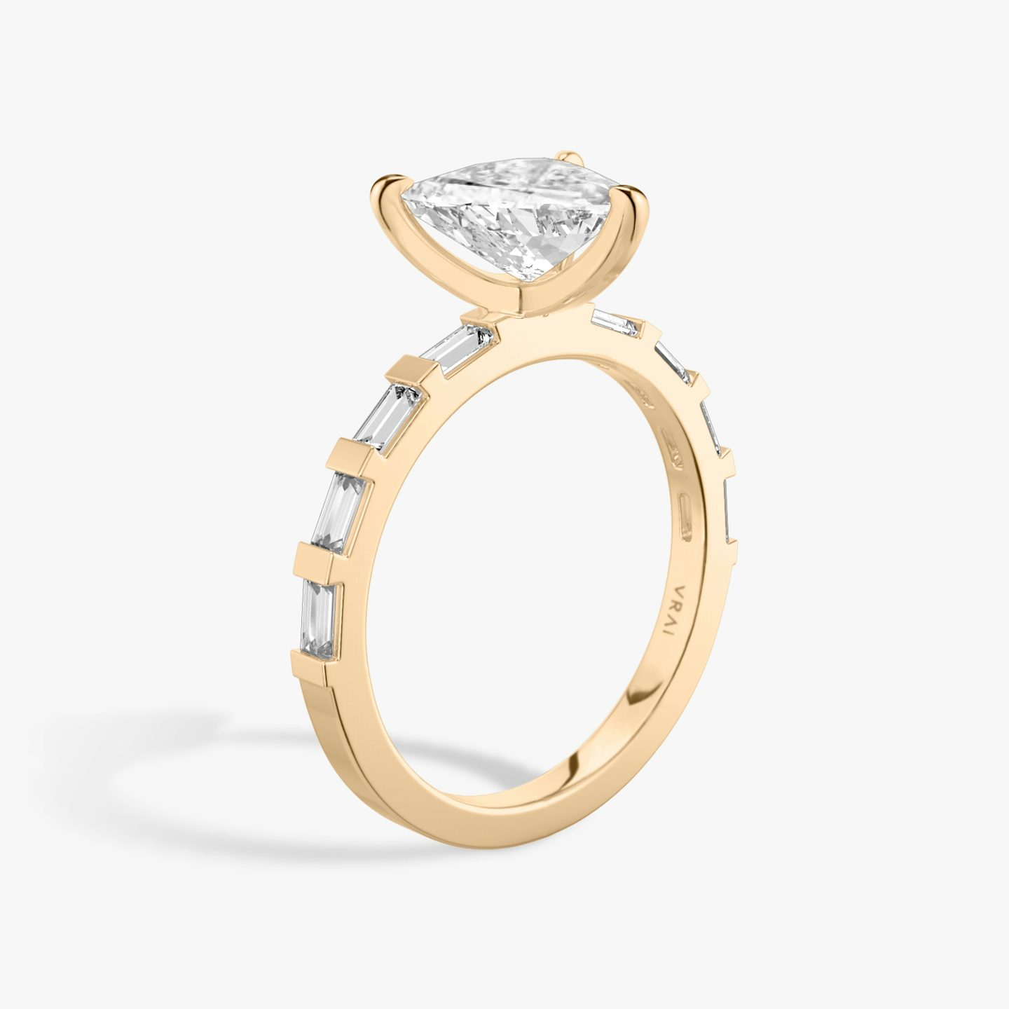 The Baguette Bar | Trillion | 14k | 14k Rose Gold | Band: Pavé | Diamond orientation: vertical | Carat weight: See full inventory