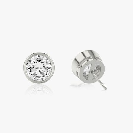 Solitaire diamond stud earrings