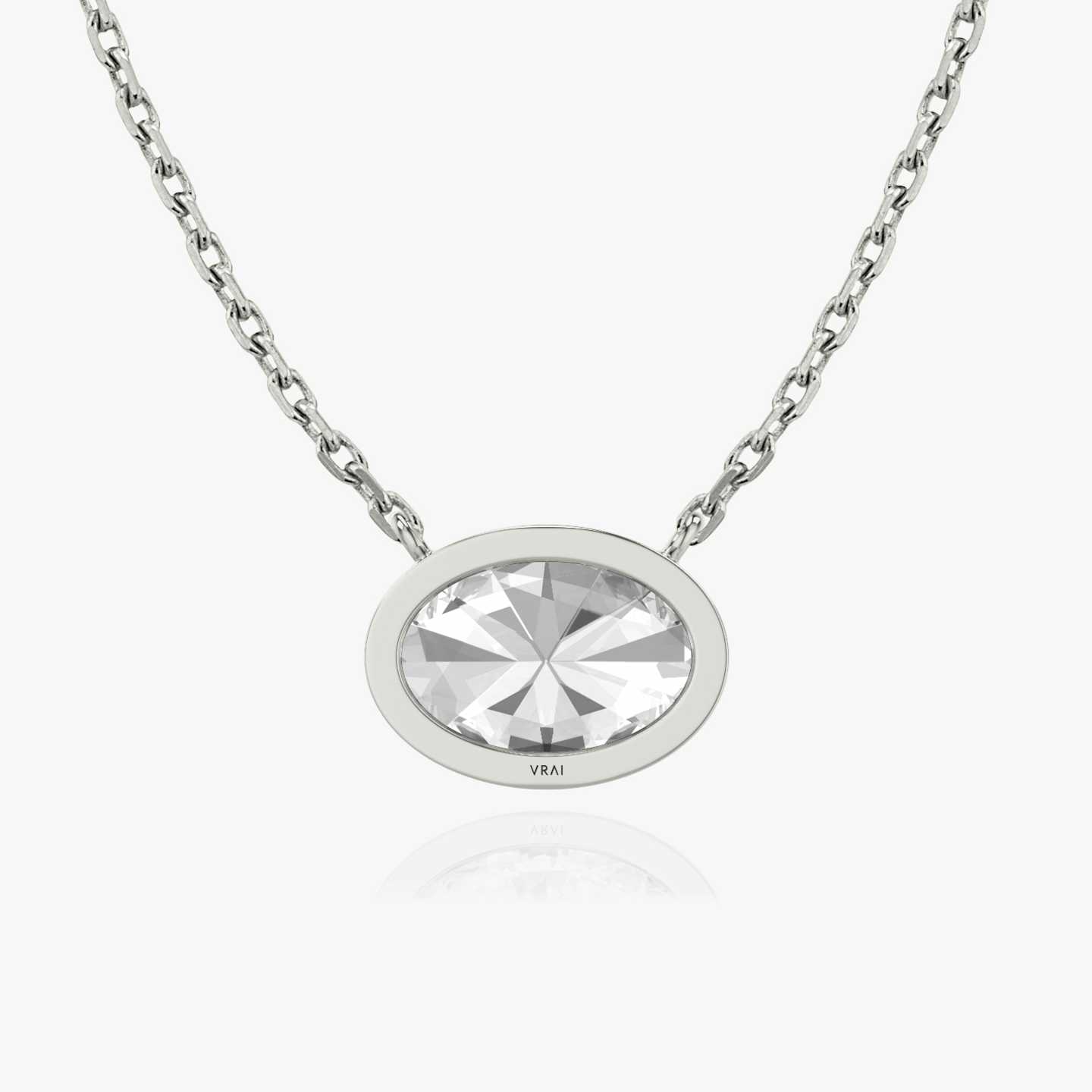 Bezel Solitaire Necklace Closeup image of Bezel Solitaire Necklace