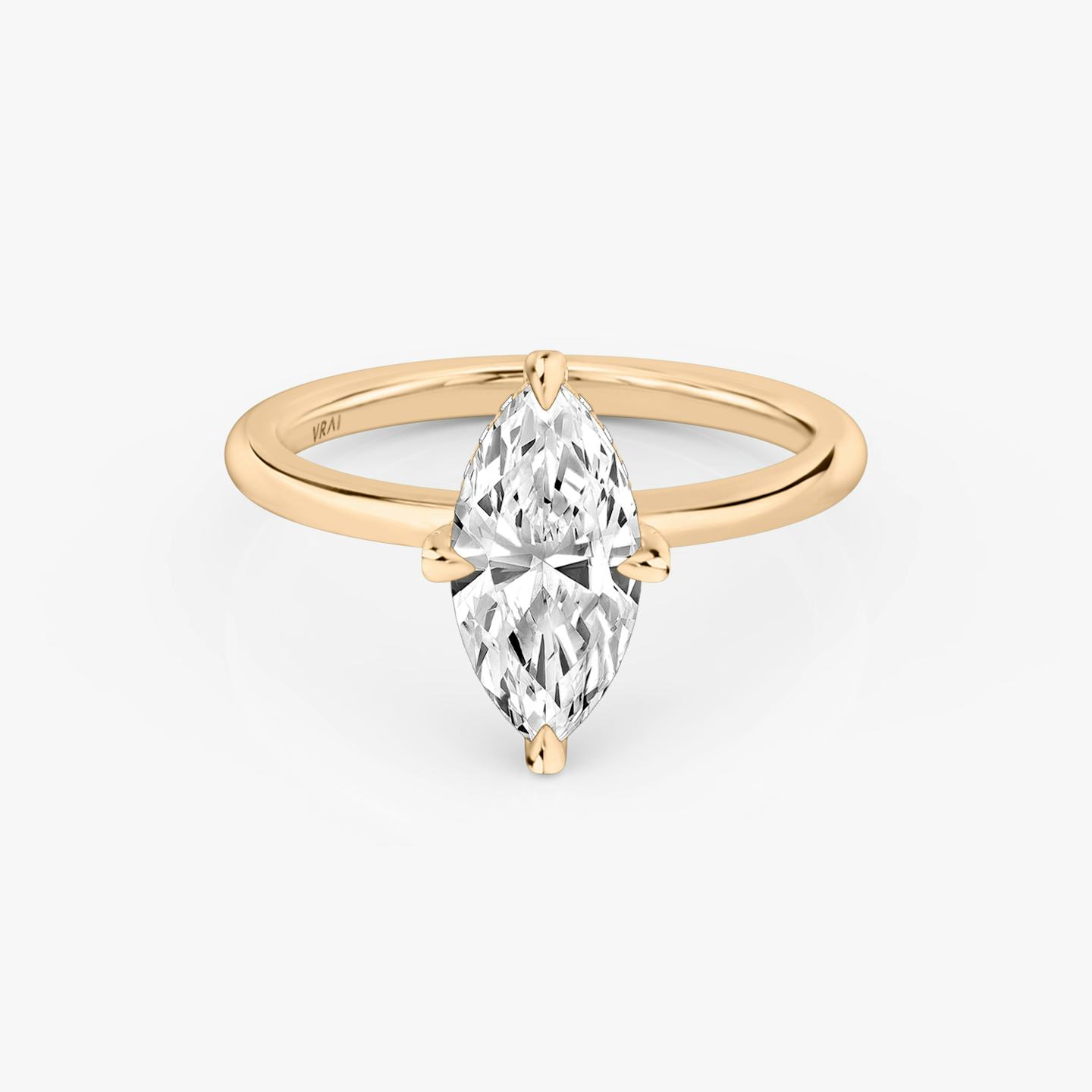 The Classic Hidden Halo | Pavé Marquise | 14k | 14k Rose Gold | Band: Plain | Prong style: Pavé | Diamond orientation: vertical | Carat weight: See full inventory