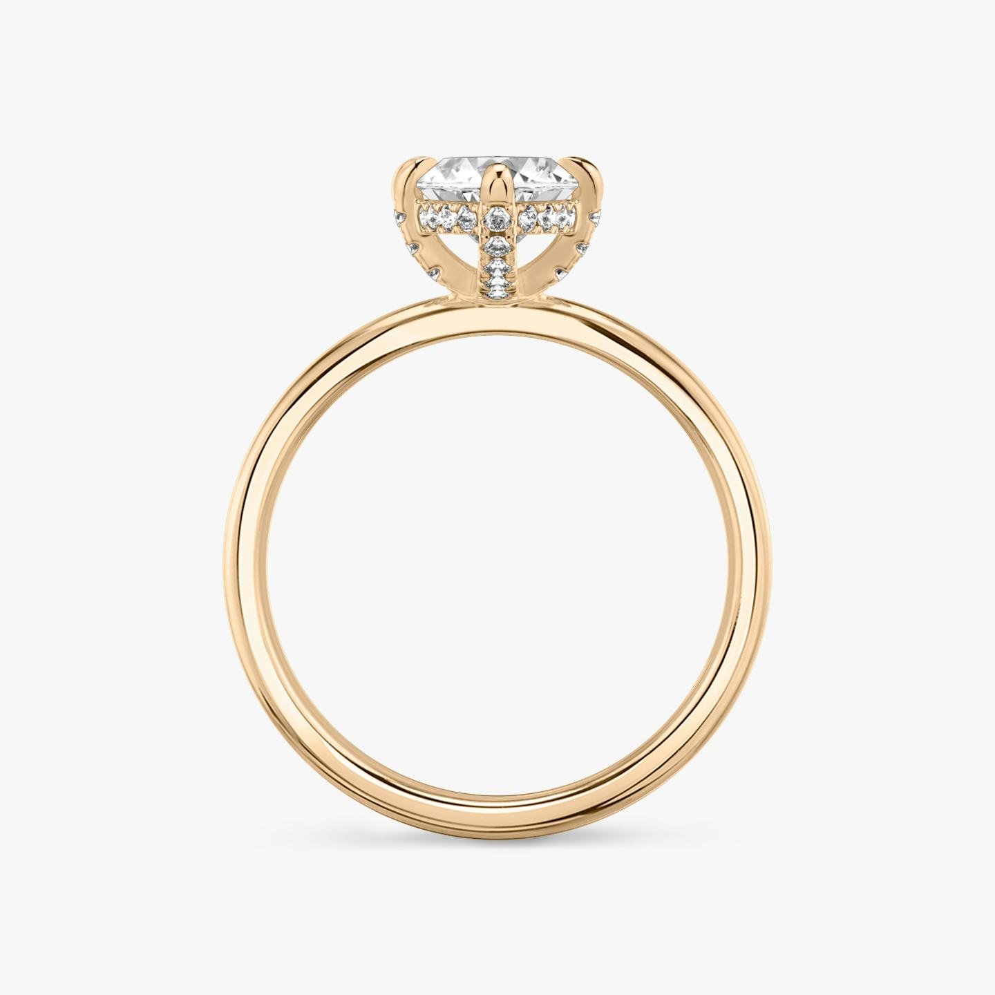 The Classic Hidden Halo | Pavé Marquise | 14k | 14k Rose Gold | Band: Plain | Prong style: Pavé | Diamond orientation: vertical | Carat weight: See full inventory