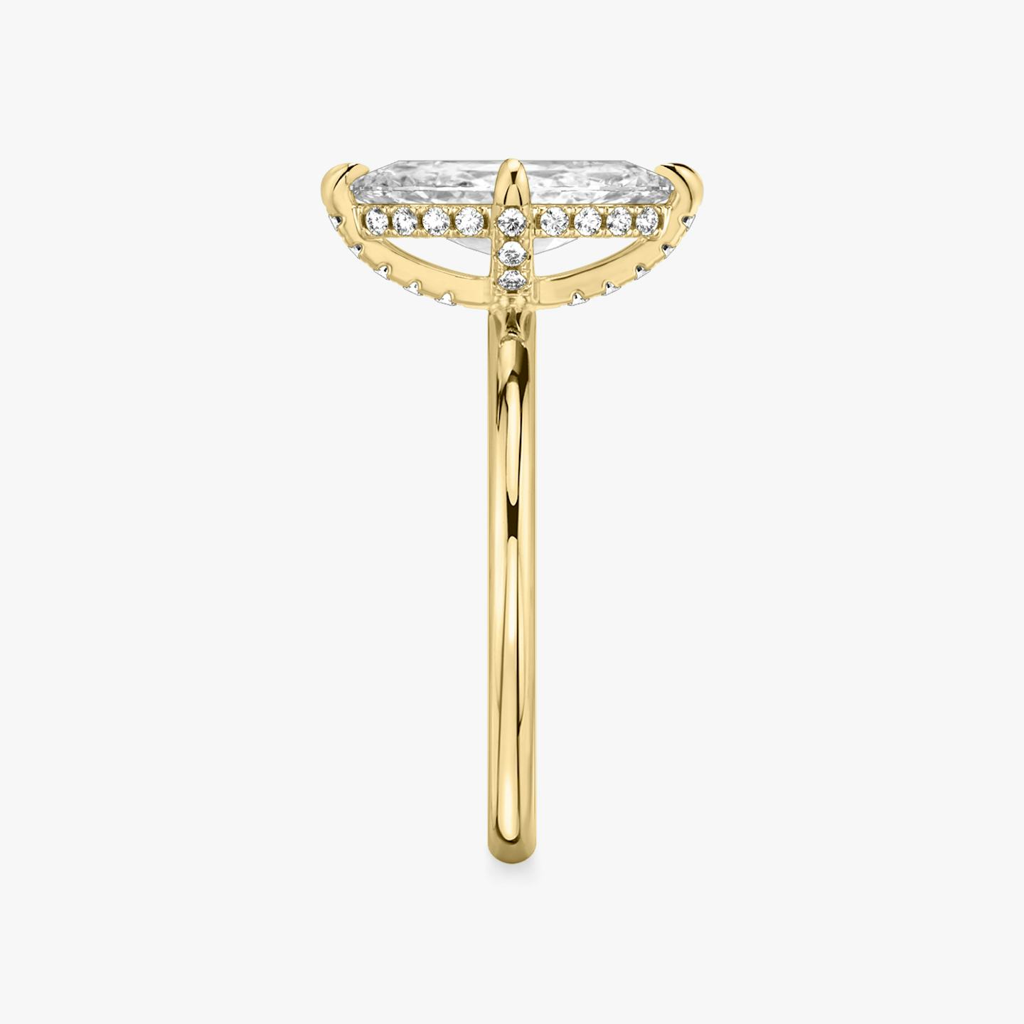The Classic Hidden Halo | Pavé Marquise | 18k | 18k Yellow Gold | Band: Plain | Prong style: Pavé | Diamond orientation: vertical | Carat weight: See full inventory