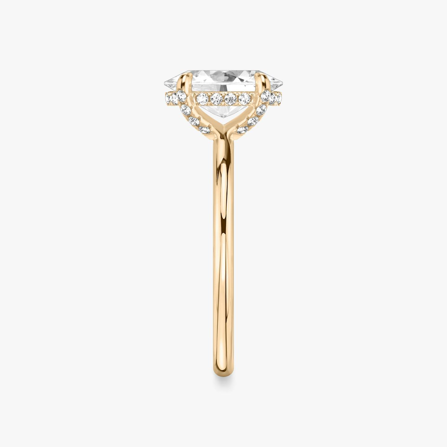 The Classic Hidden Halo | Oval | 14k | 14k Rose Gold | Band: Plain | Prong style: Pavé | Diamond orientation: vertical | Carat weight: See full inventory