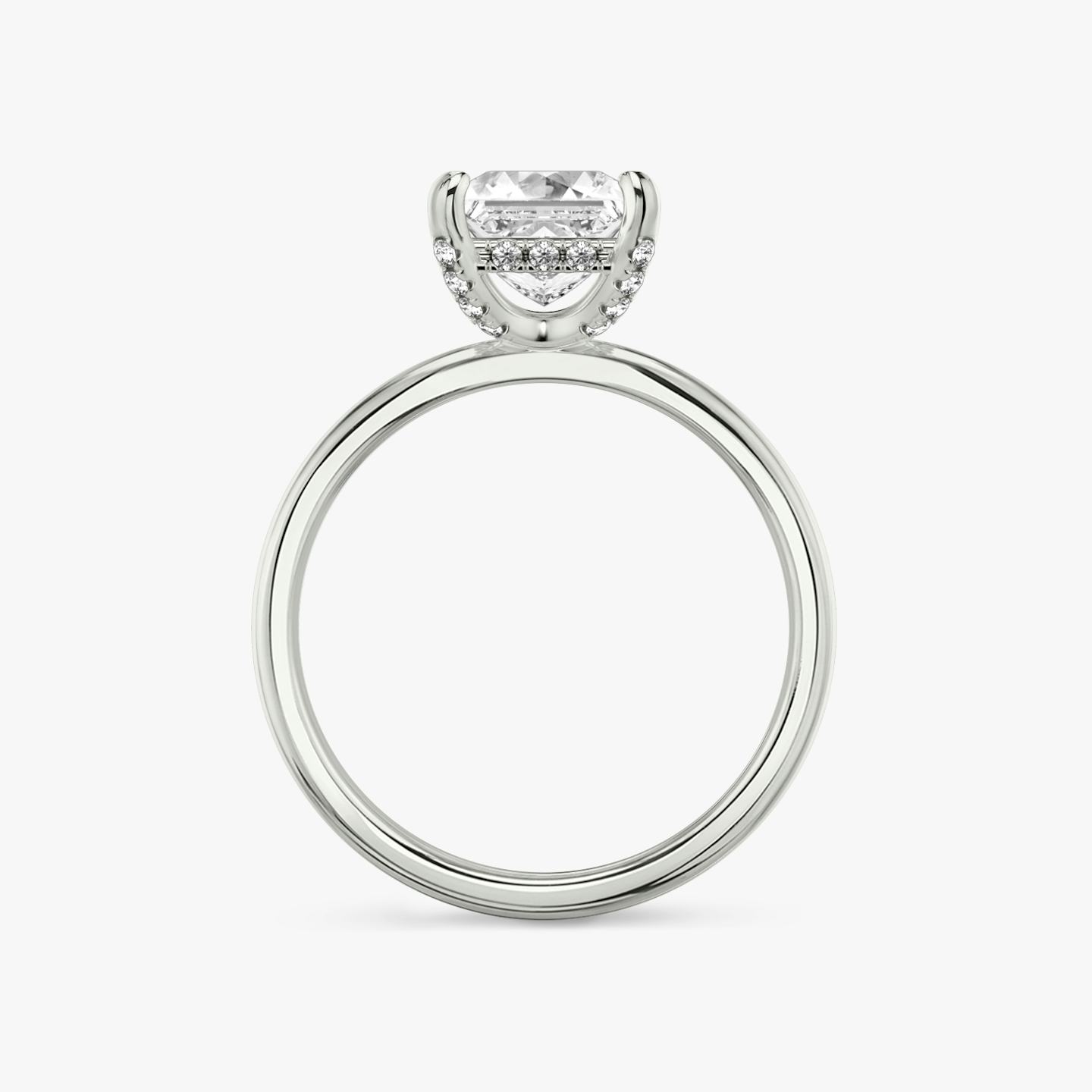 The Classic Hidden Halo | Princess | Platinum | Band: Plain | Prong style: Pavé | Diamond orientation: vertical | Carat weight: See full inventory