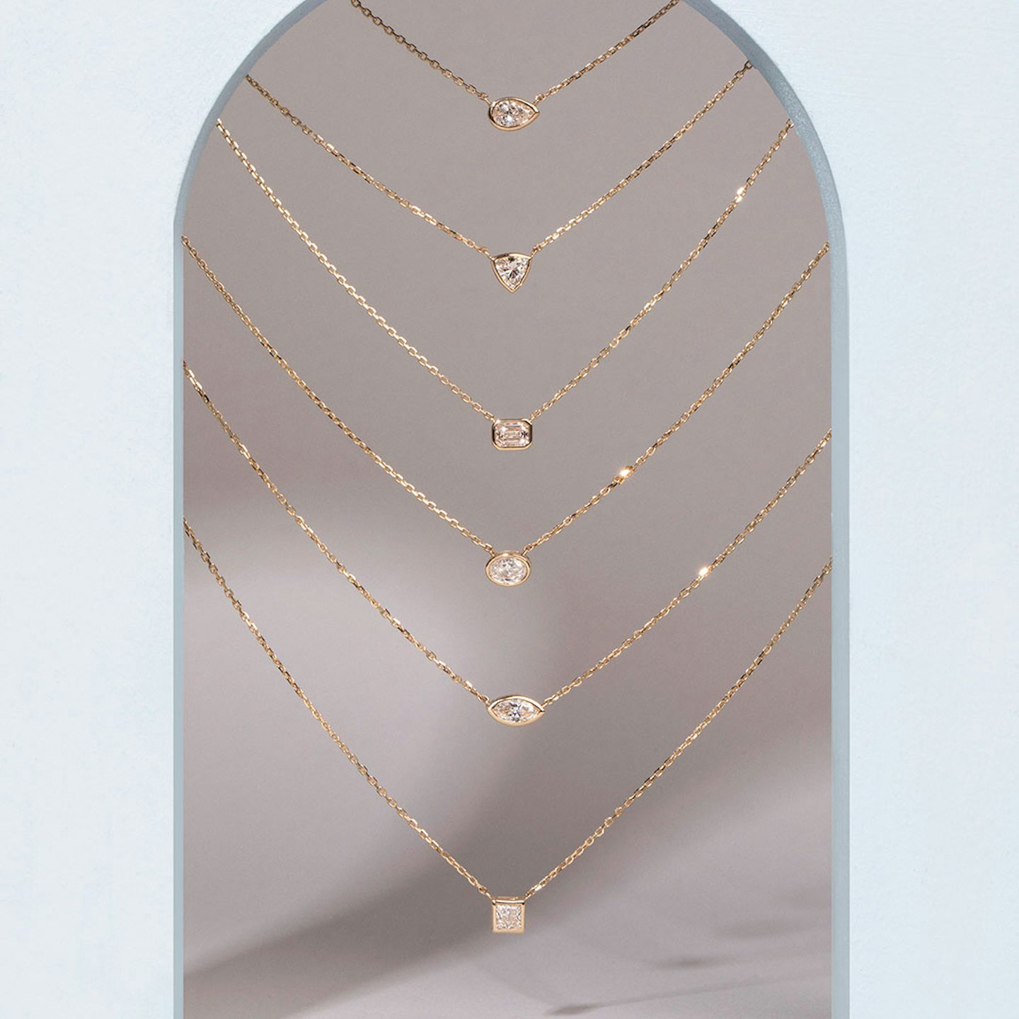 Bezel Solitaire Necklace | Oval | 14k | 18k Yellow Gold | Carat weight: See full inventory