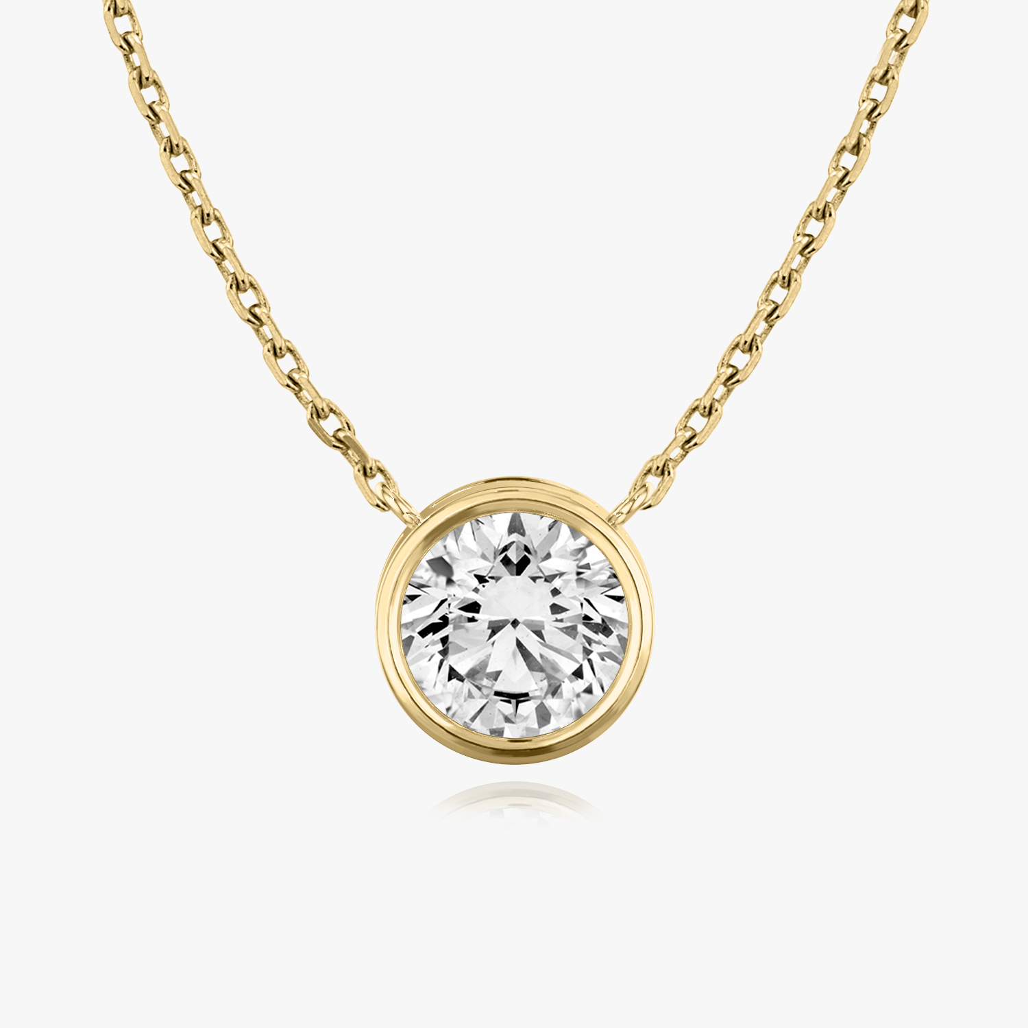 VRAI V Solitaire Round Brilliant Necklaces