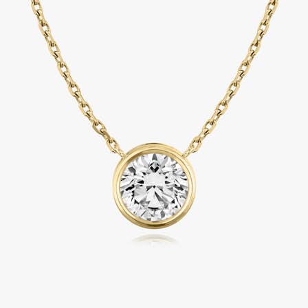 Bezel Solitaire Round Brilliant Necklace