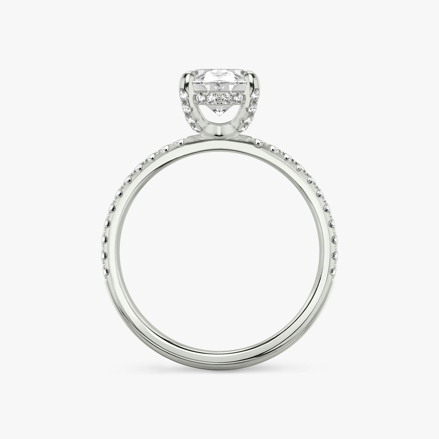 The Classic Hidden Halo | Oval | 18k | 18k White Gold | Band: Pavé | Prong style: Pavé | Diamond orientation: vertical | Carat weight: See full inventory