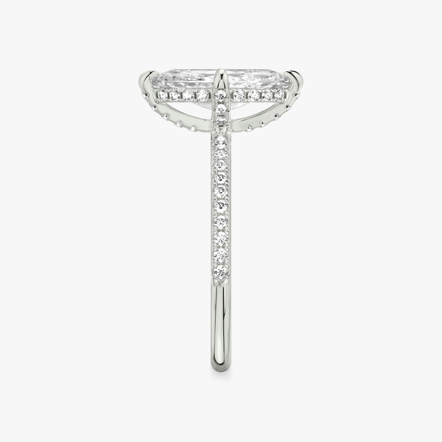 The Classic Hidden Halo | Pavé Marquise | 18k | 18k White Gold | Band: Pavé | Prong style: Pavé | Diamond orientation: vertical | Carat weight: See full inventory