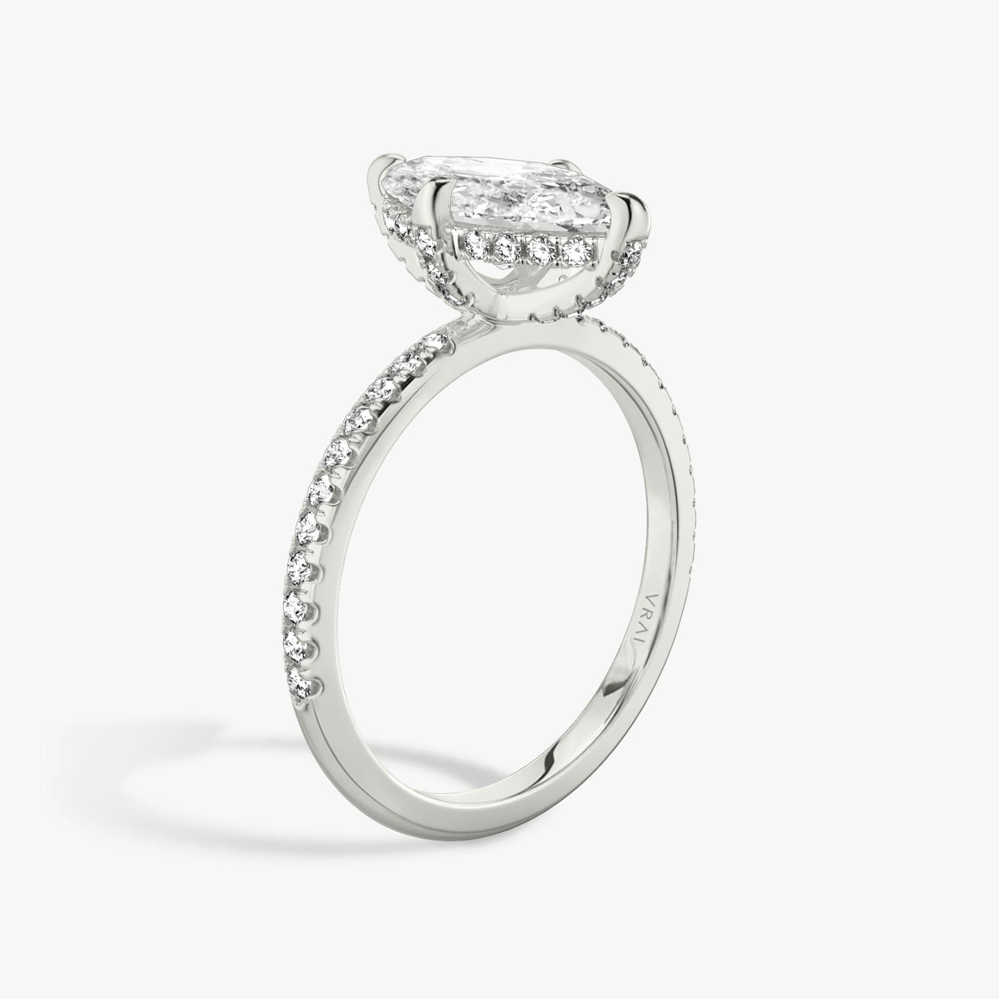 The Classic Hidden Halo | Pavé Marquise | Platinum | Band: Pavé | Prong style: Pavé | Diamond orientation: vertical | Carat weight: See full inventory