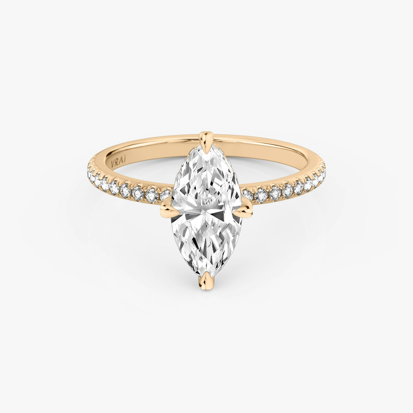 The Classic Hidden Halo | Pavé Marquise | 14k | 14k Rose Gold | Band: Pavé | Prong style: Pavé | Diamond orientation: vertical | Carat weight: See full inventory