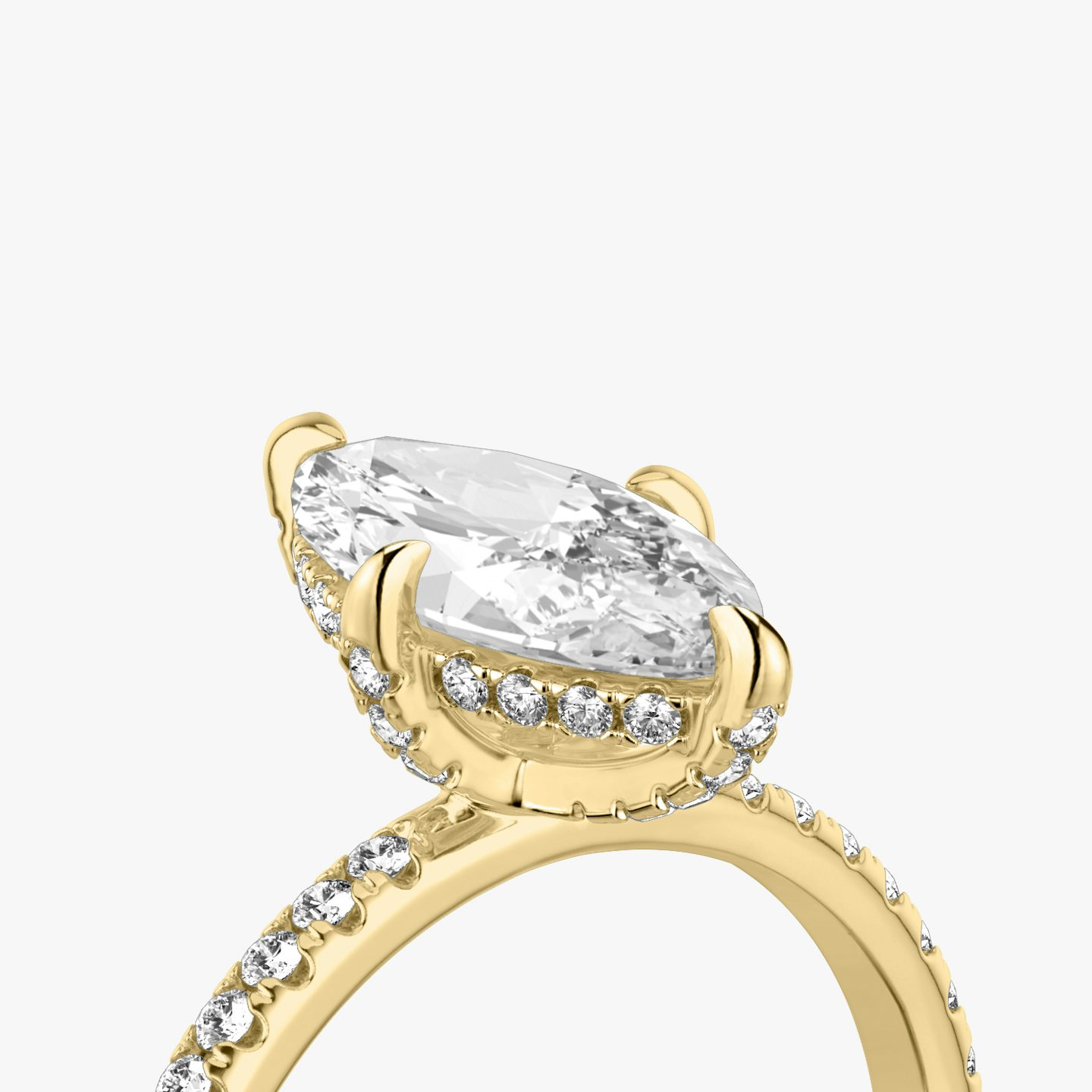 The Classic Hidden Halo | Pavé Marquise | 18k | 18k Yellow Gold | Band: Pavé | Prong style: Pavé | Diamond orientation: vertical | Carat weight: See full inventory