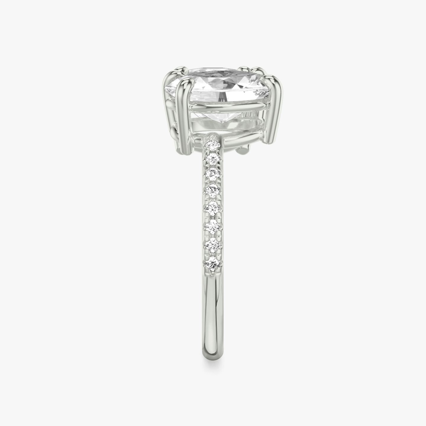 The Toi et Moi | Round Brilliant and Oval | 18k | 18k White Gold | Band: Pavé | Diamond orientation: vertical | Carat weight: See full inventory