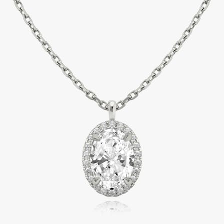 halo oval necklace