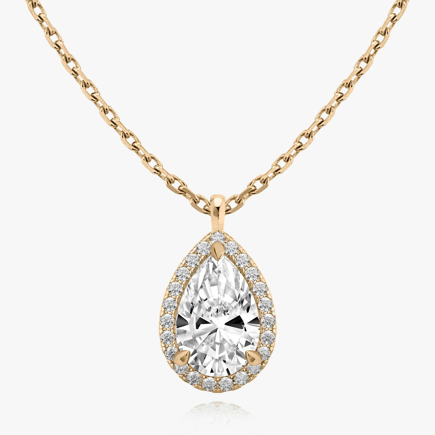 Halo Pendant | Pear | 14k | 14k Rose Gold | Carat weight: See full inventory