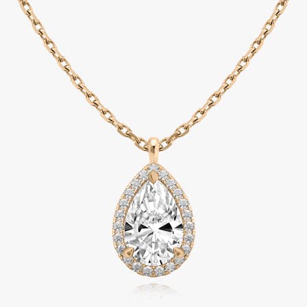 Halo pear pendant