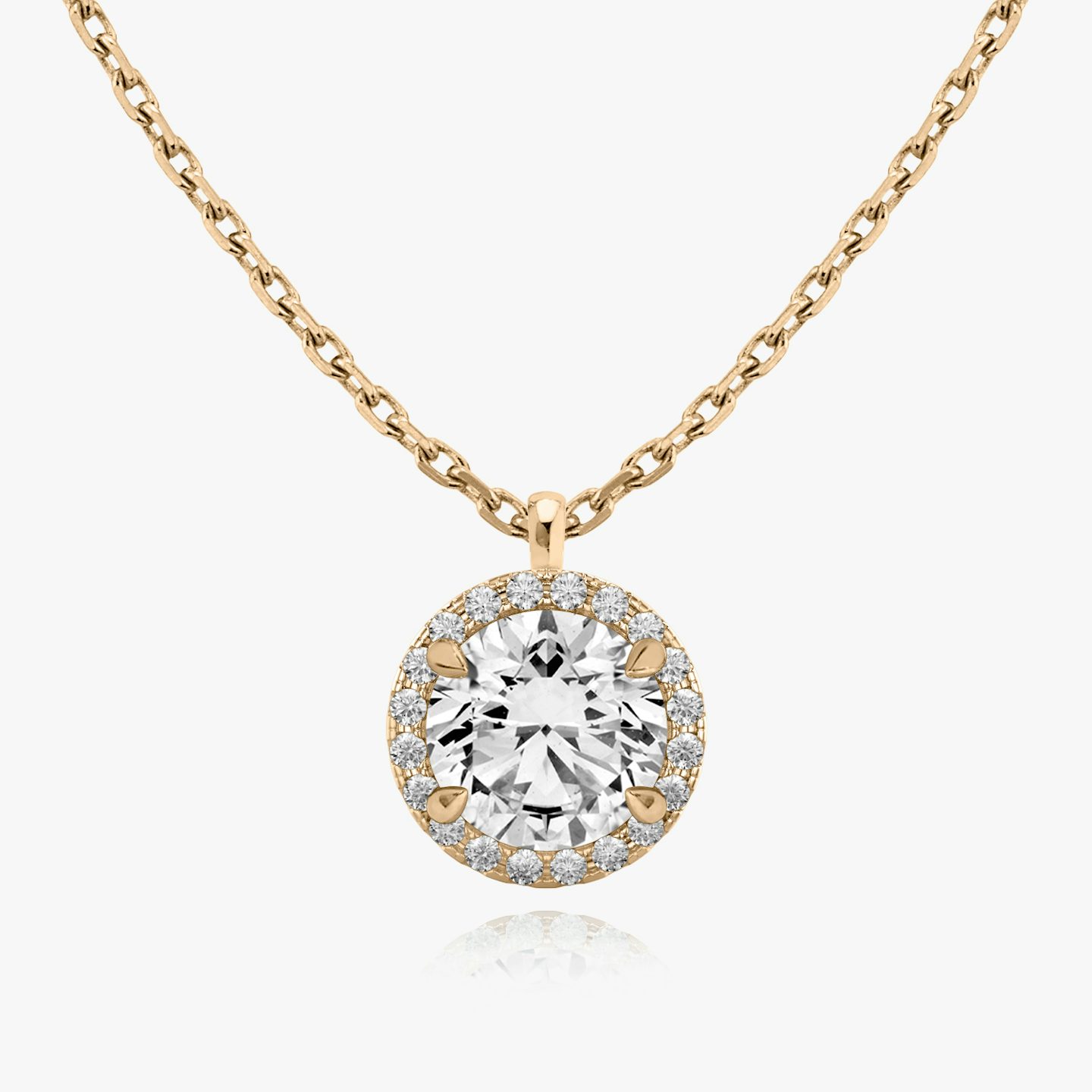 Halo Pendant | Round Brilliant | 14k | 14k Rose Gold | Carat weight: See full inventory