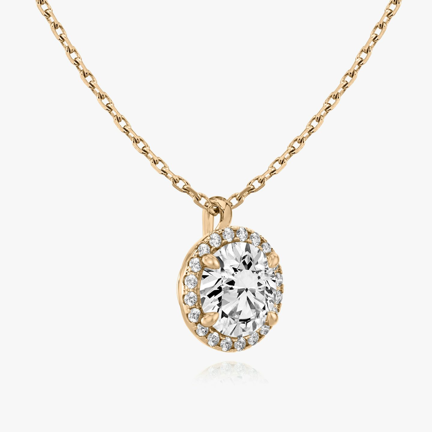 Halo Pendant | Round Brilliant | 14k | 14k Rose Gold | Carat weight: See full inventory