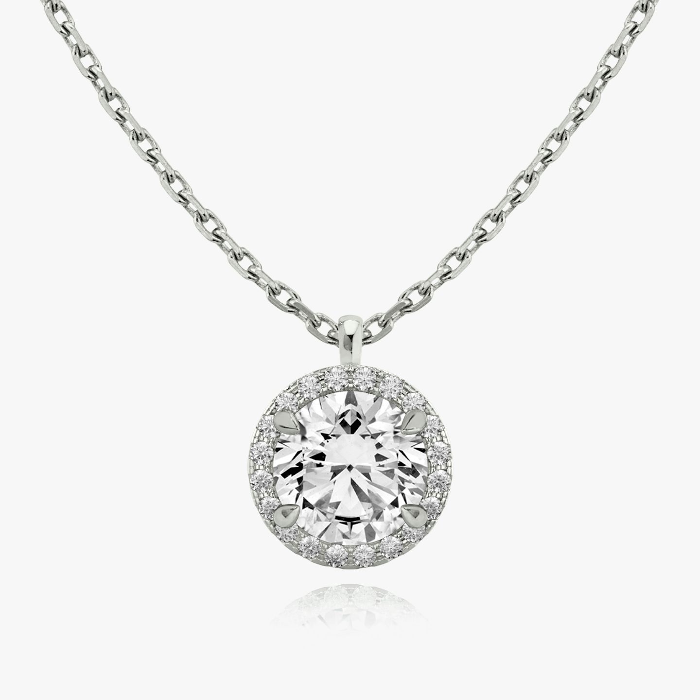 Halo Pendant | Round Brilliant | 14k | 18k White Gold | Carat weight: See full inventory