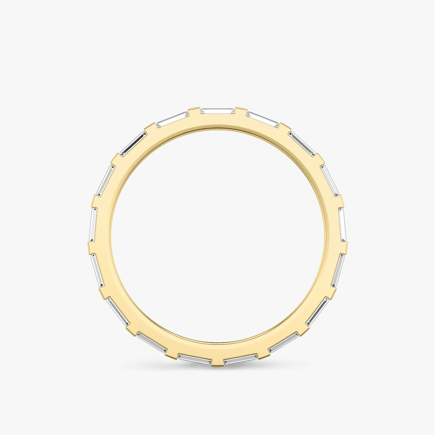 El Anillo Baguette Bar | Baguette | 18k | Oro amarillo de 18 quilates | Estilo del anillo: Diamantes alrededor