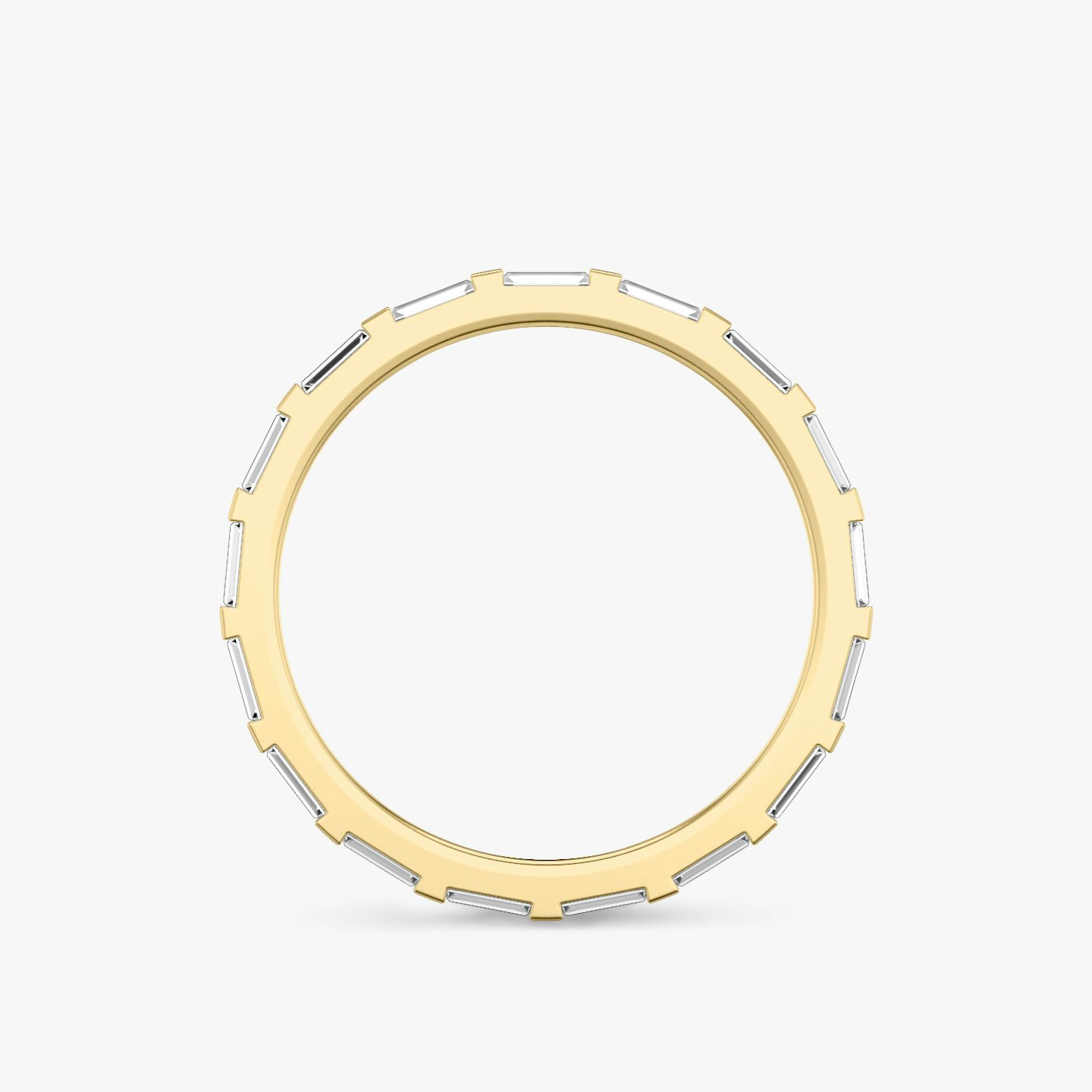 El Anillo Baguette Bar | Baguette | 18k | Oro amarillo de 18 quilates | Estilo del anillo: Diamantes alrededor