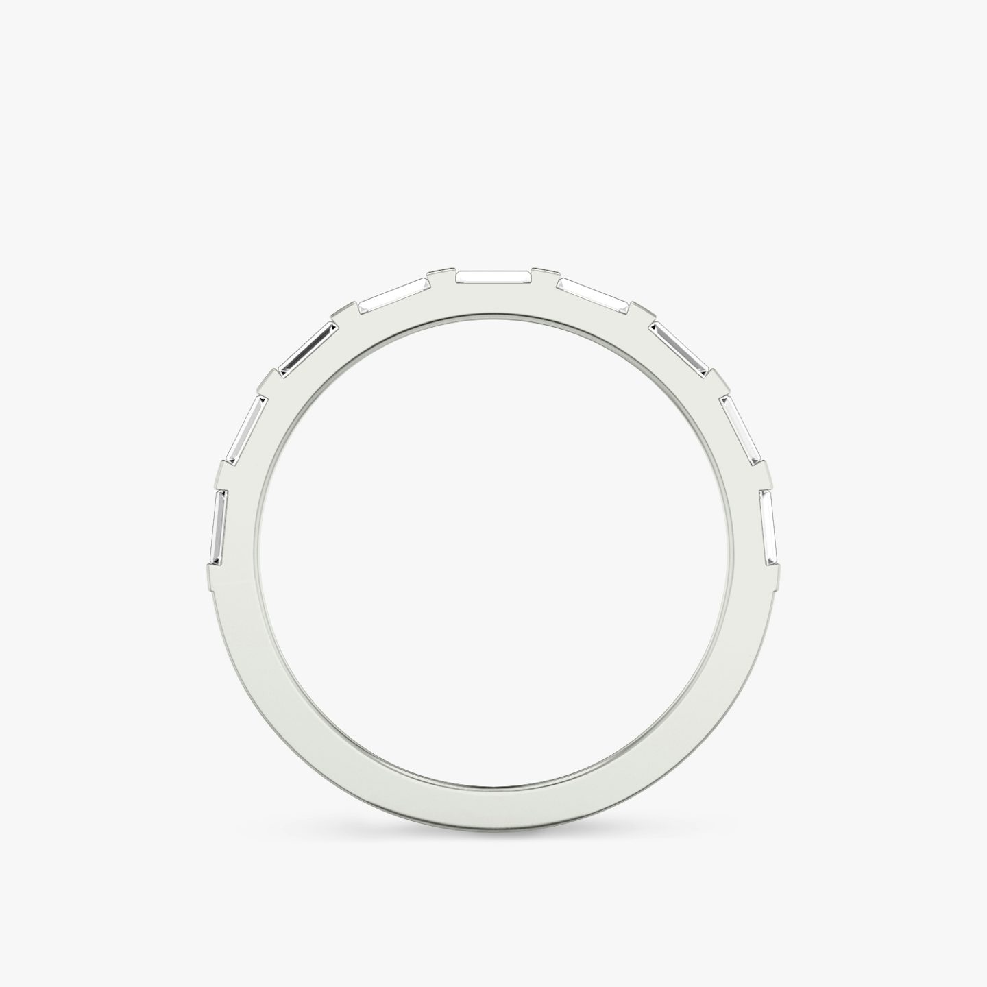 El Anillo Baguette Bar | Baguette | 18k | Oro blanco de 18 quilates | Estilo del anillo: Medio círculo de diamantes