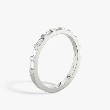 Unisex Baguette Bar wedding ring