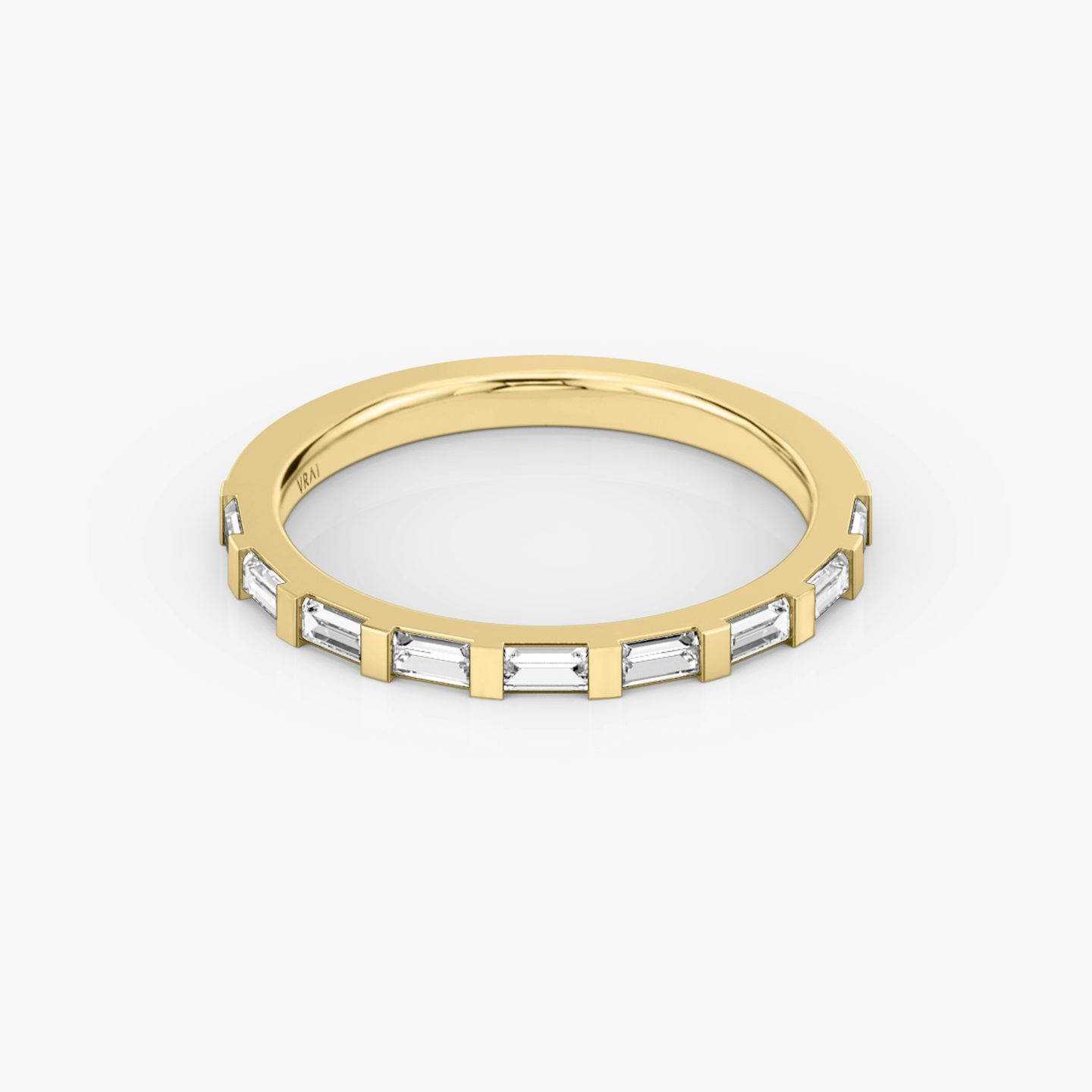 El Anillo Baguette Bar | Baguette | 18k | Oro amarillo de 18 quilates | Estilo del anillo: Medio círculo de diamantes