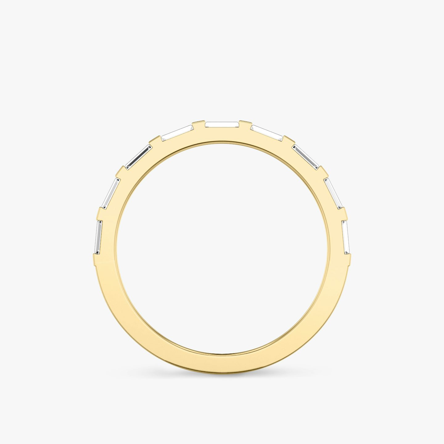 El Anillo Baguette Bar | Baguette | 18k | Oro amarillo de 18 quilates | Estilo del anillo: Medio círculo de diamantes