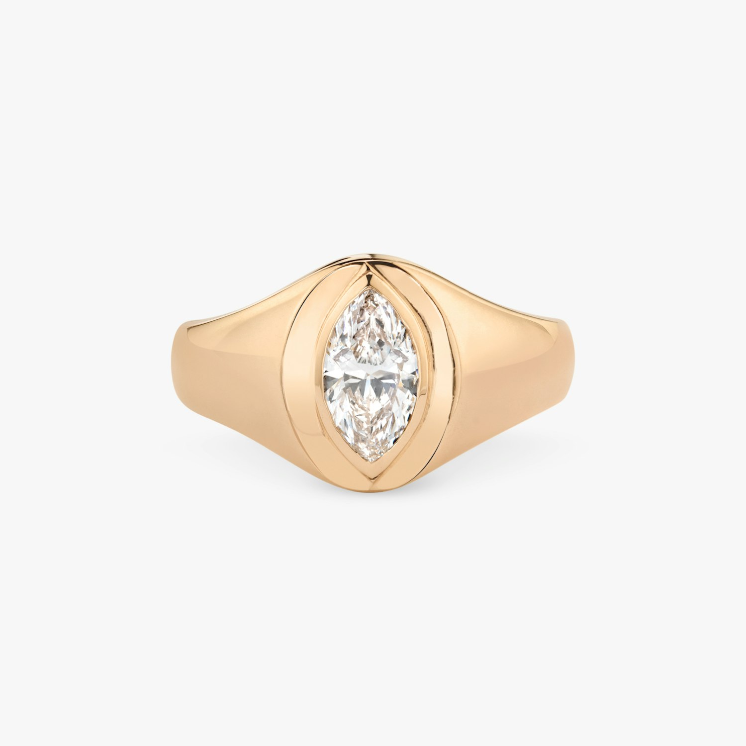 VRAI Signet Marquise Rings | 14k Rose Gold