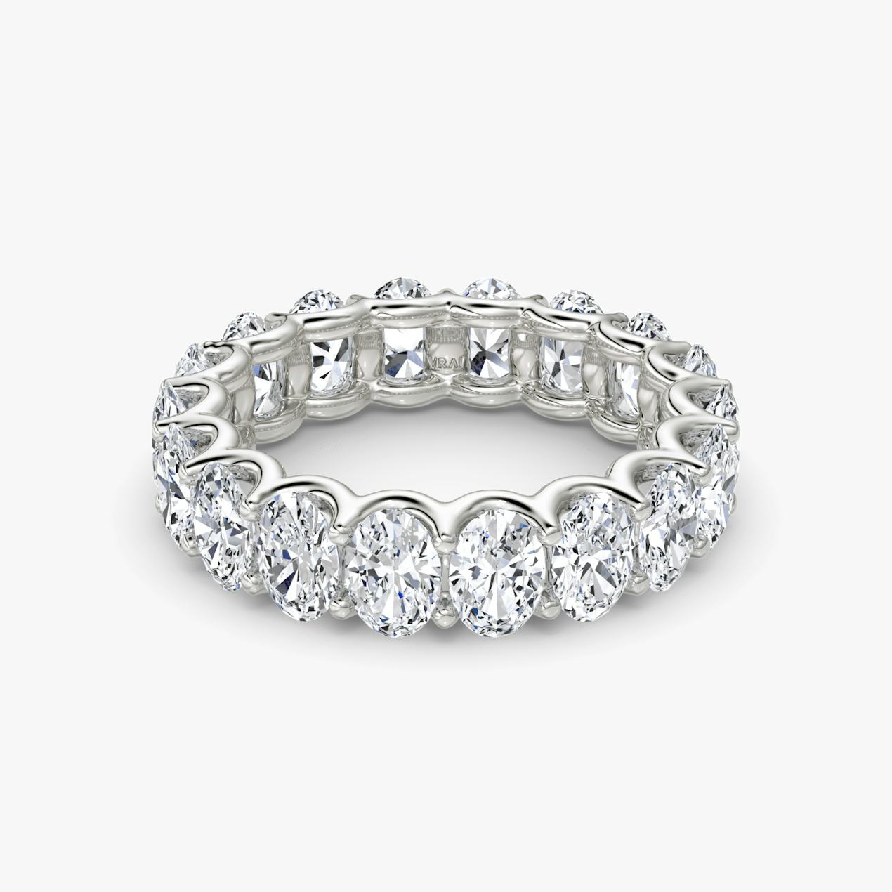 Oval white gold eternity band