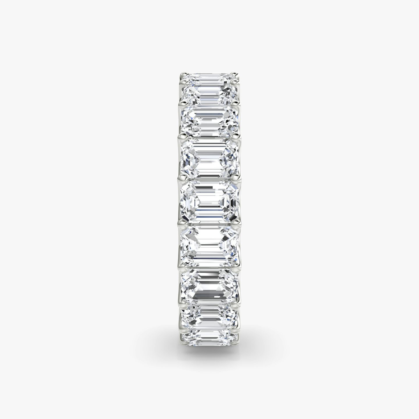 Bague Eternity | Émeraude | 18k | Or blanc 18 carats | Modèle d'anneau: Diamant tour complet | Poids en carats: 5