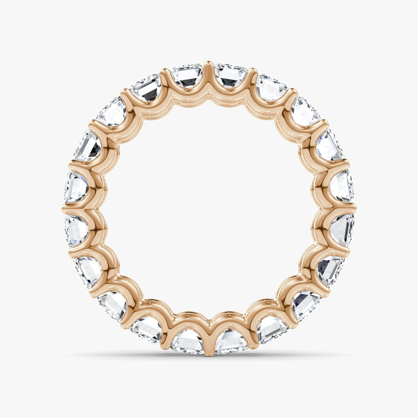 Bague Eternity | Émeraude | 14k | Or rose 14 carats | Modèle d'anneau: Diamant tour complet | Poids en carats: 5