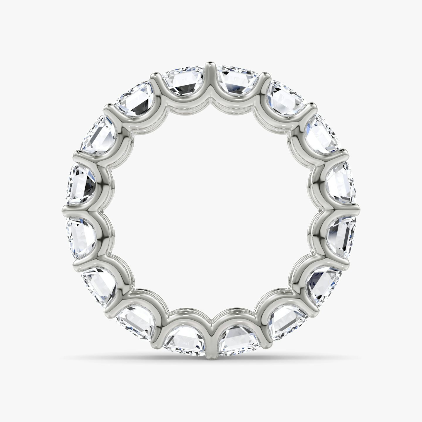 Bague Eternity | Émeraude | 18k | Or blanc 18 carats | Modèle d'anneau: Diamant tour complet | Poids en carats: 8