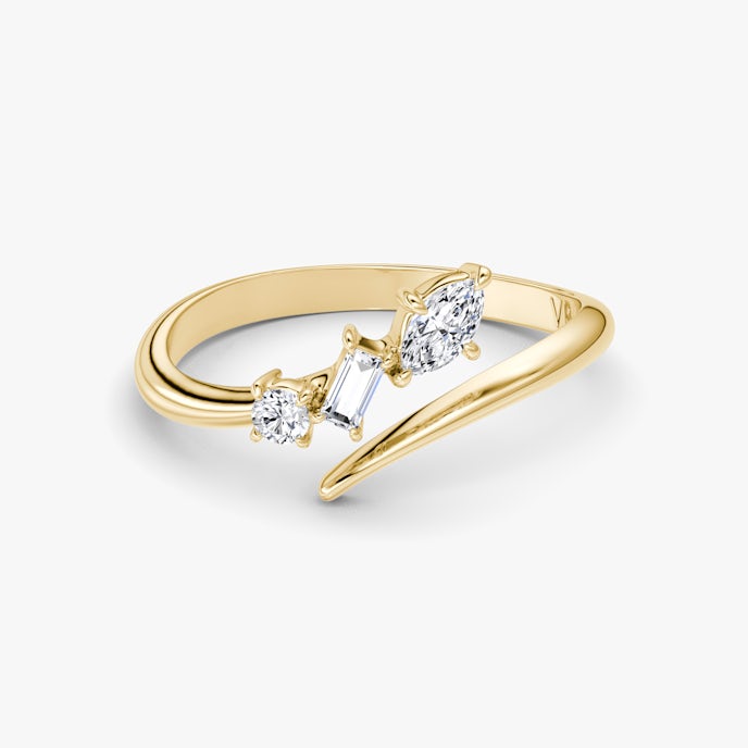 Orion RingRound Brilliant, Baguette and Marquise | Yellow Gold
