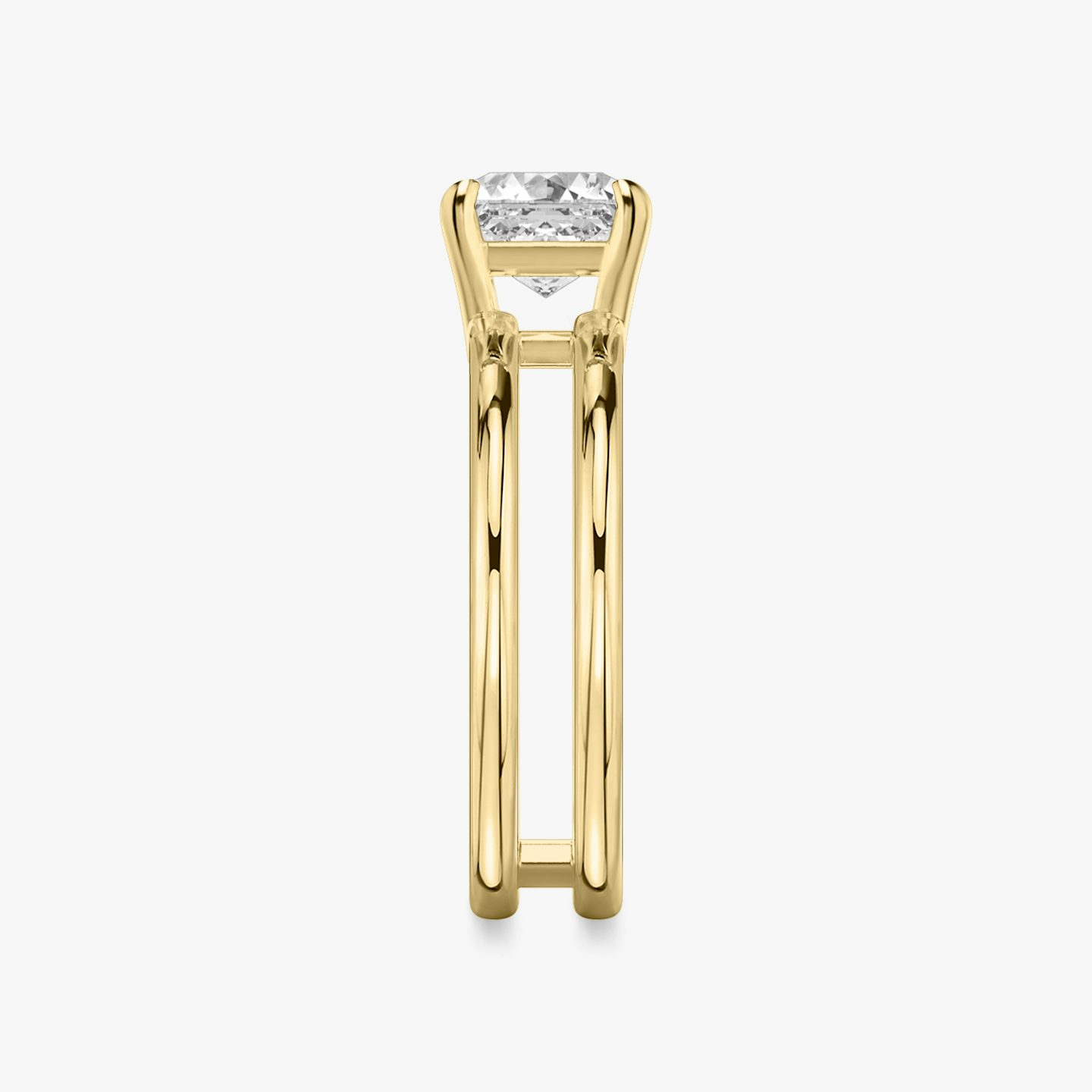 Anillo de compromiso Double Band | Asscher | 18k | Oro amarillo de 18 quilates | Banda: Simple | Orientación de diamante: vertical | Peso en quilates: Ver stock total