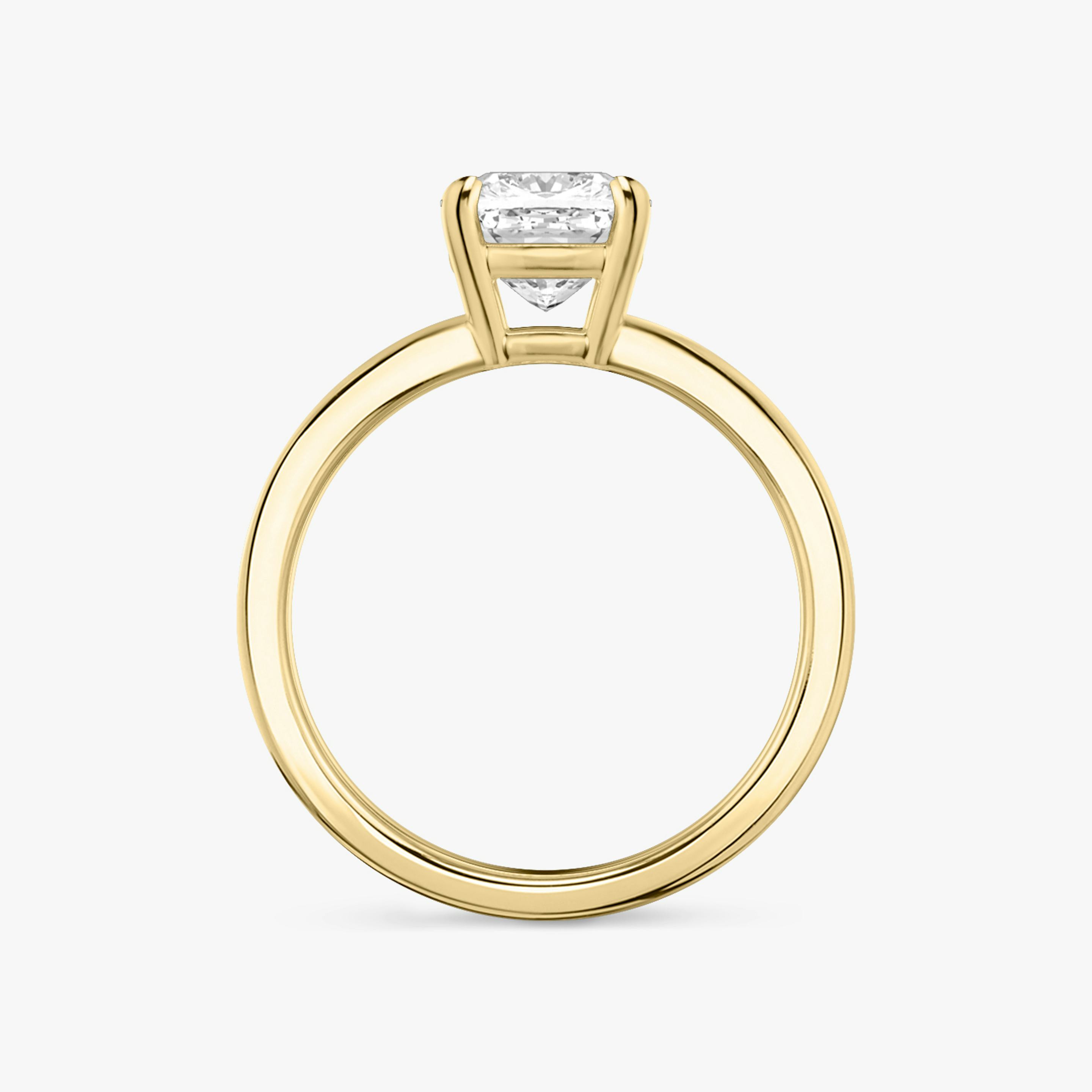 The Double Band | Pavé Cushion | 18k | 18k Yellow Gold | Band: Plain | Diamond orientation: vertical | Carat weight: See full inventory
