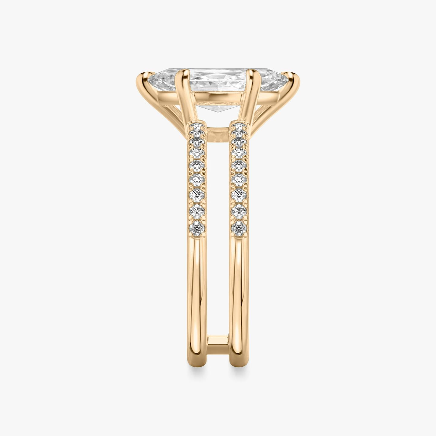 The Double Band | Pavé Marquise | 14k | 14k Rose Gold | Band: Pavé | Band stone shape: Round Brilliant | Diamond orientation: vertical | Carat weight: See full inventory