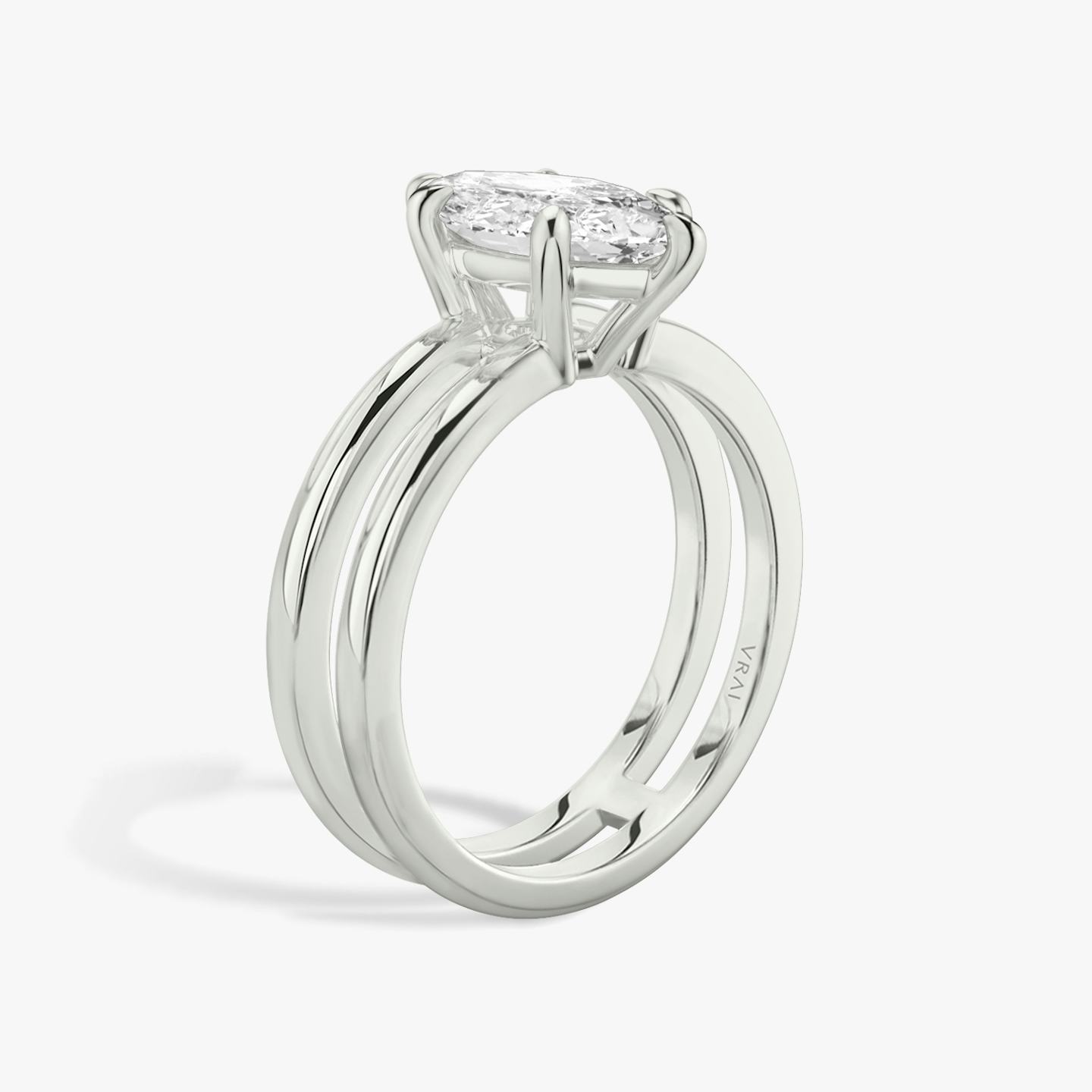 The Double Band | Pavé Marquise | Platinum | Band: Plain | Diamond orientation: vertical | Carat weight: See full inventory