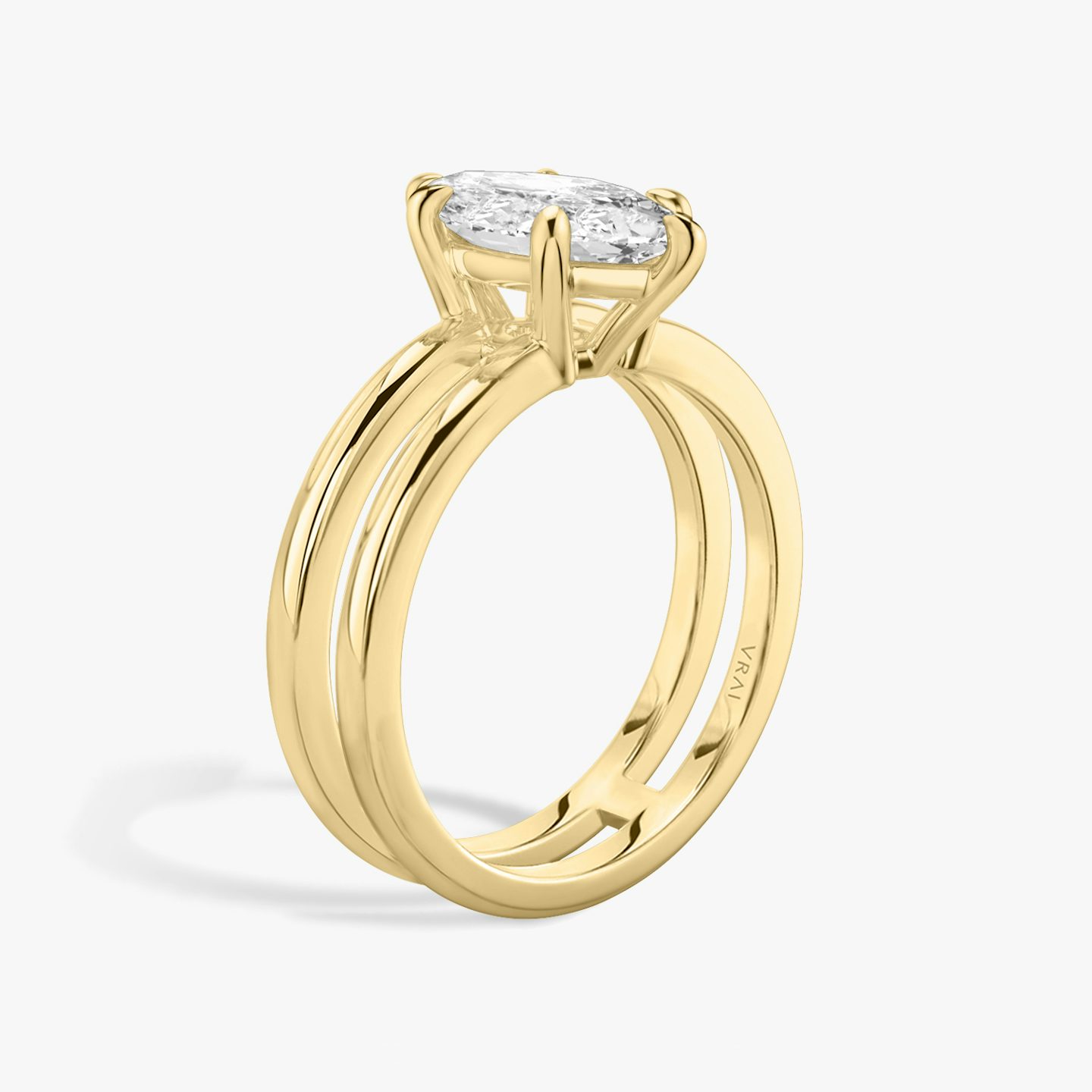 The Double Band | marquise | 18k | yellow-gold | bandAccent: plain | diamondOrientation: vertical | caratWeight: other